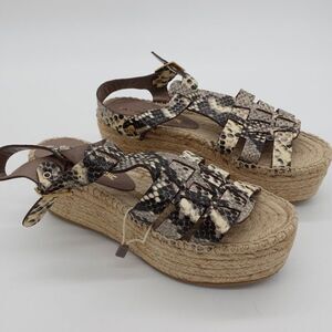 BNIB - La Cord Blanche espadrille platform heels in snake print